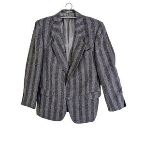 Vintage Mens 2 Button Blazer Jacket Sz 43 Regular Gray Virgin Wool Nino Cerruti